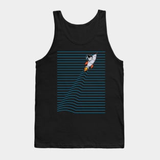 Space man rocket lines Tank Top